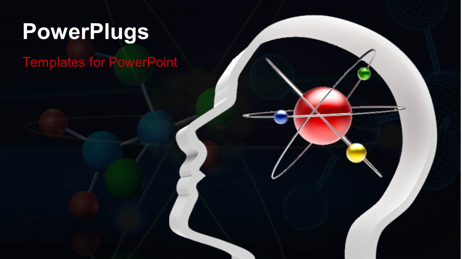Scan of Human Head with Molecular Symbol in Head