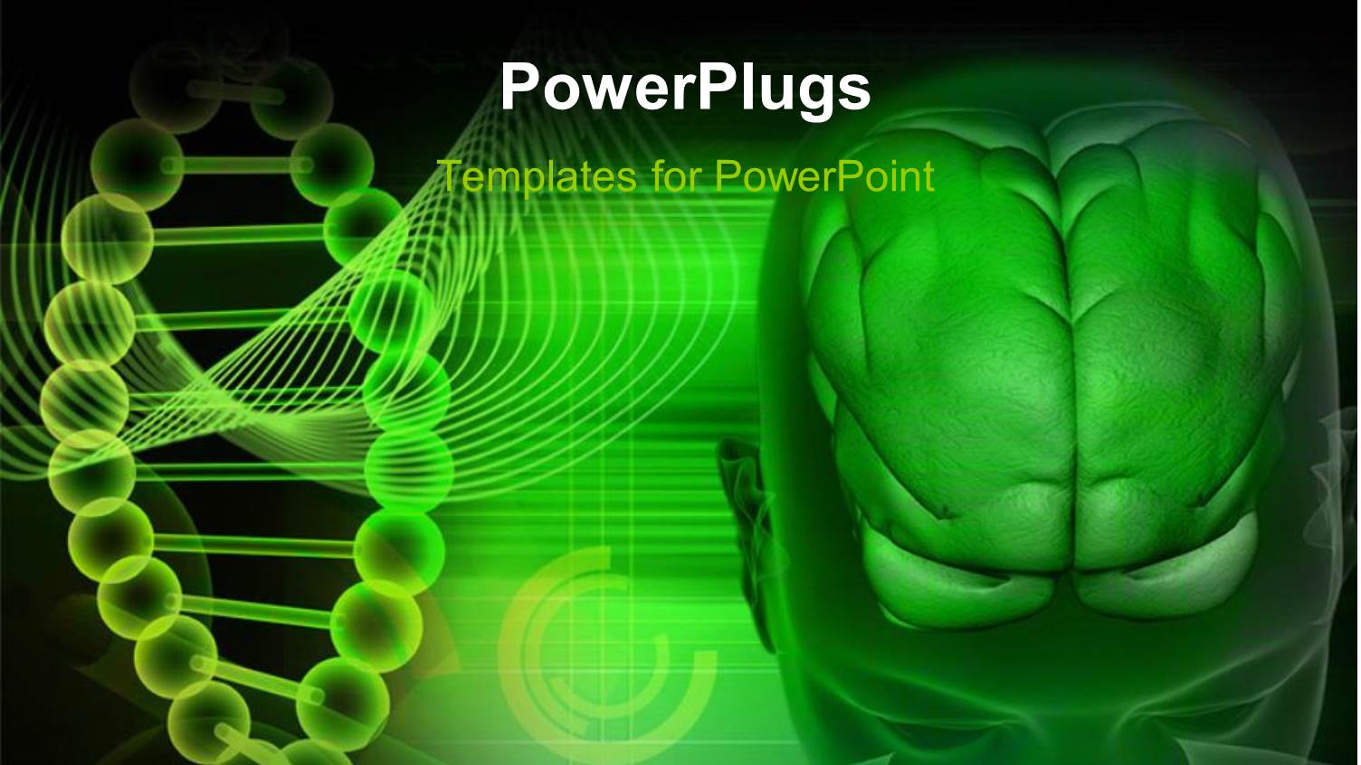 Scan of the Human Head Showing the Brain and DNA Strands in Background