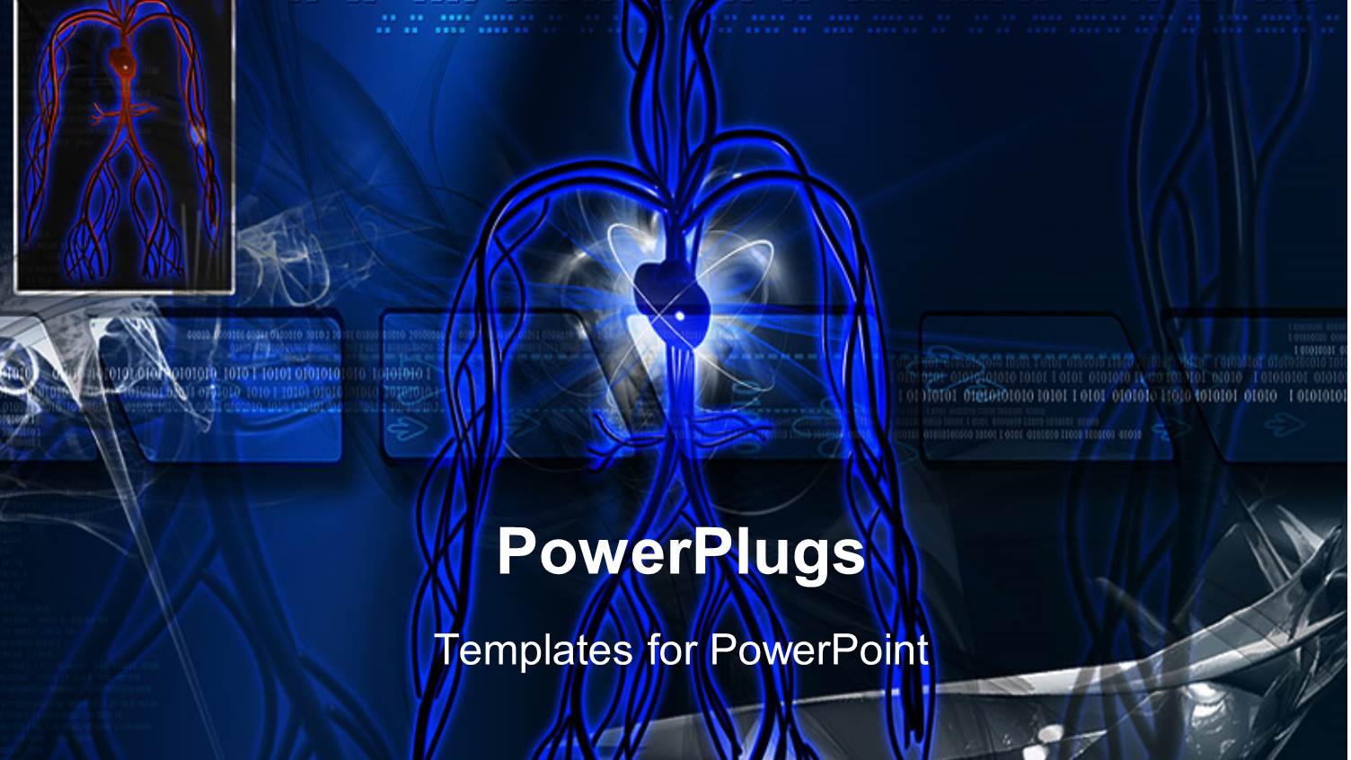 Scan Showing Human Circulatory System Over Blue Digital Background