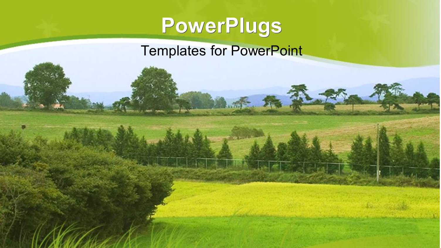 Scenery of Nature with Green Lawns and Trees in Distance