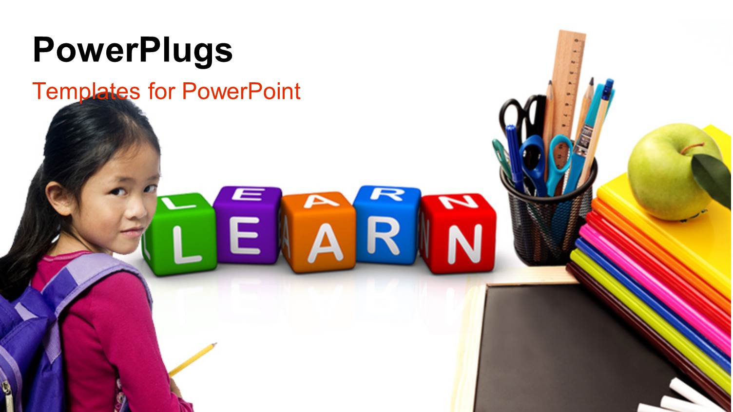 a School Going Girl with a Number of Dices in Front