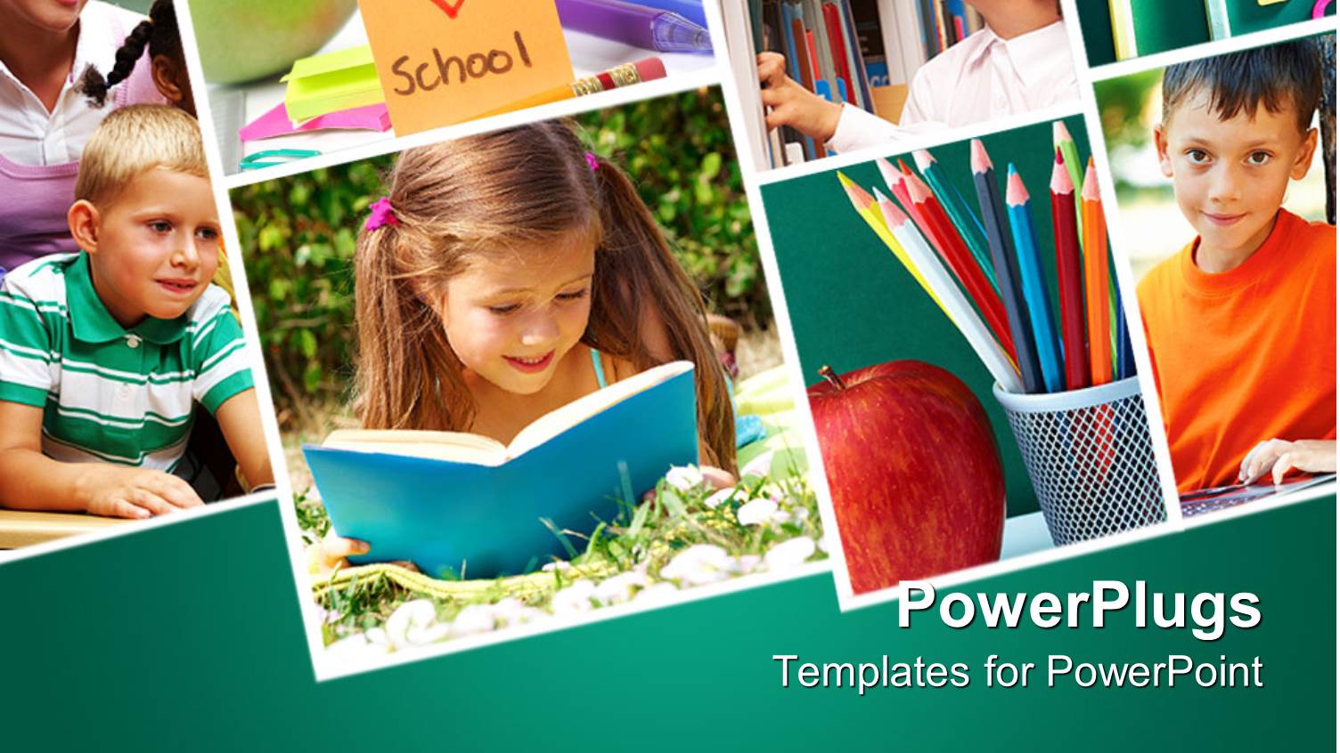 School Learning little Girl Reading Learning Green Background Child Development