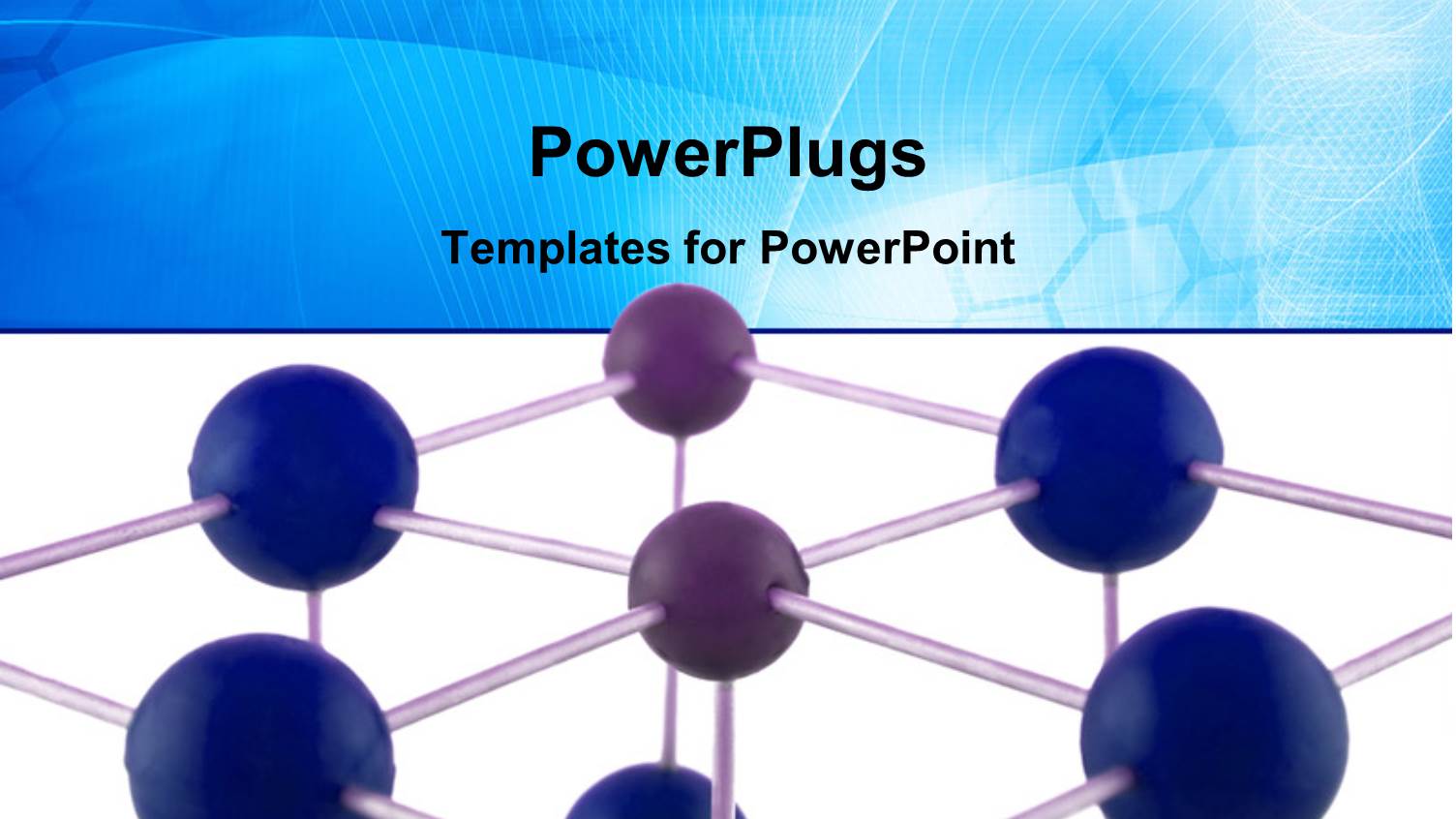 Science Background with Network of Atoms Part of a NaCl Molecule Isolated Over a Blue and White Background