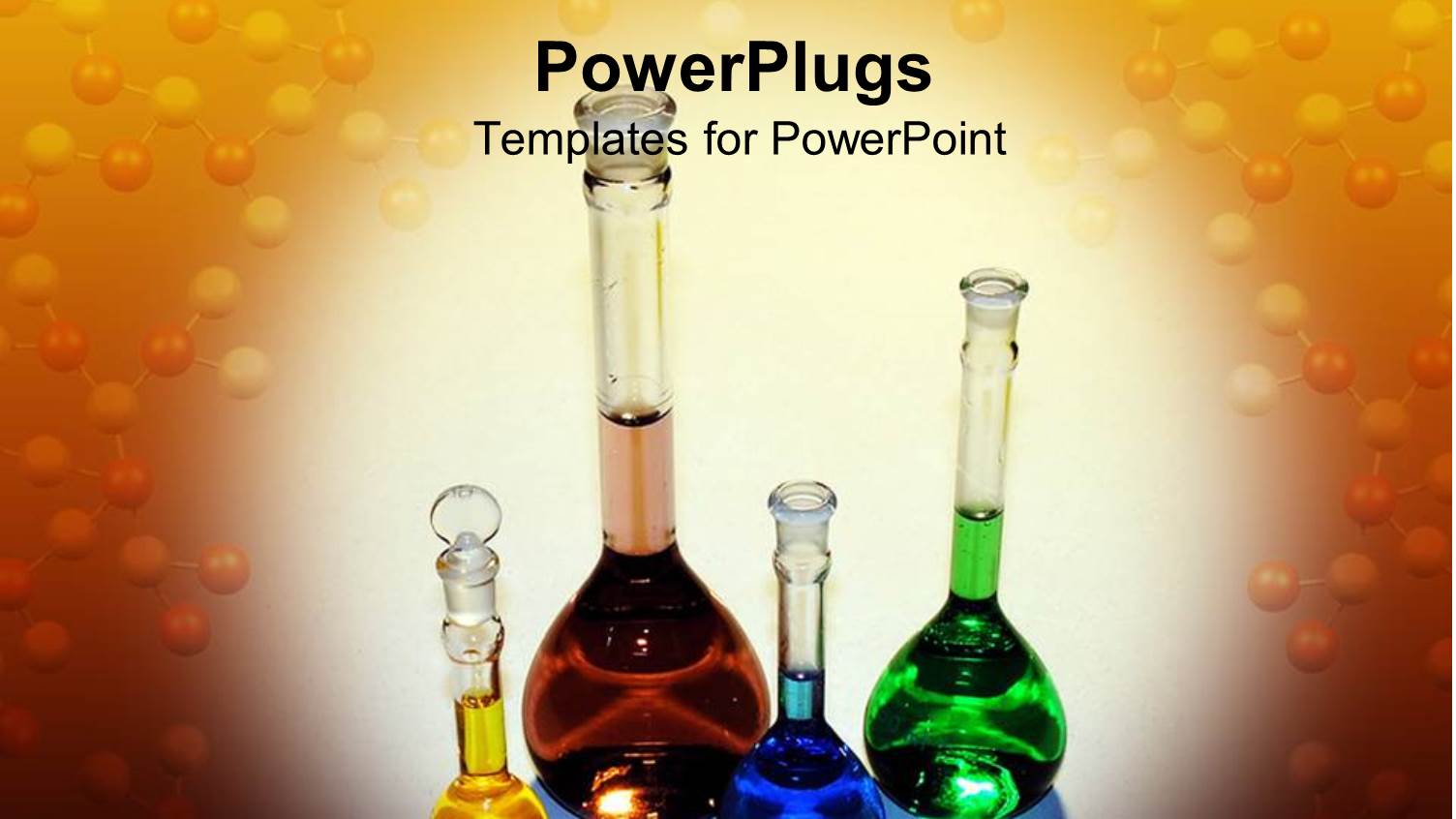 Science Flasks Beakers Colored Liquids Yellow Red Blue Green