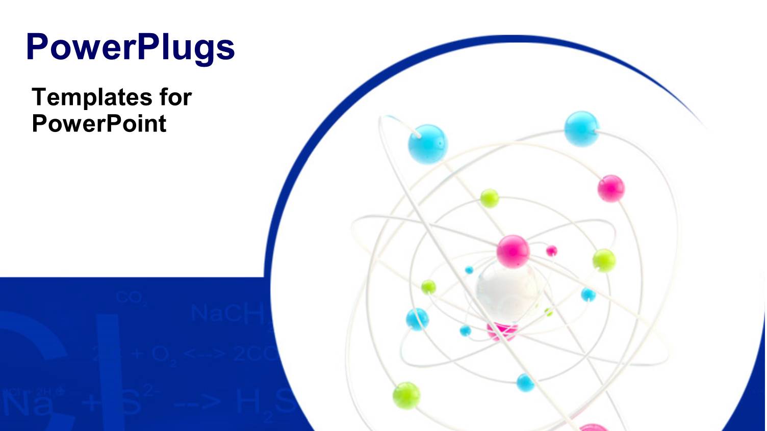 Science Symbol as a Complex Molecule with Chemical Formulas in Background