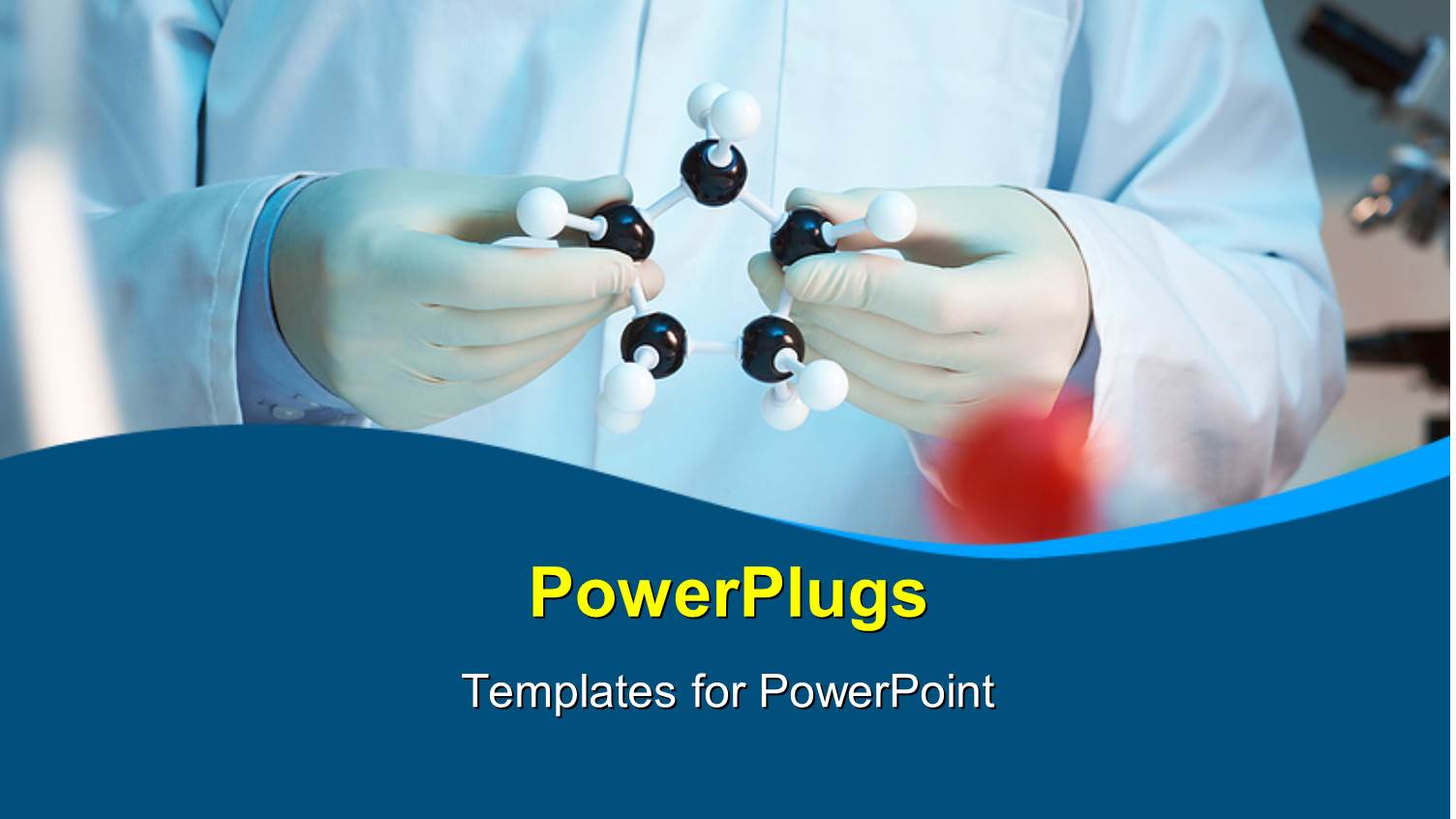 a Scientist with a Number of Chemical Bonds and Laboratory in the Background