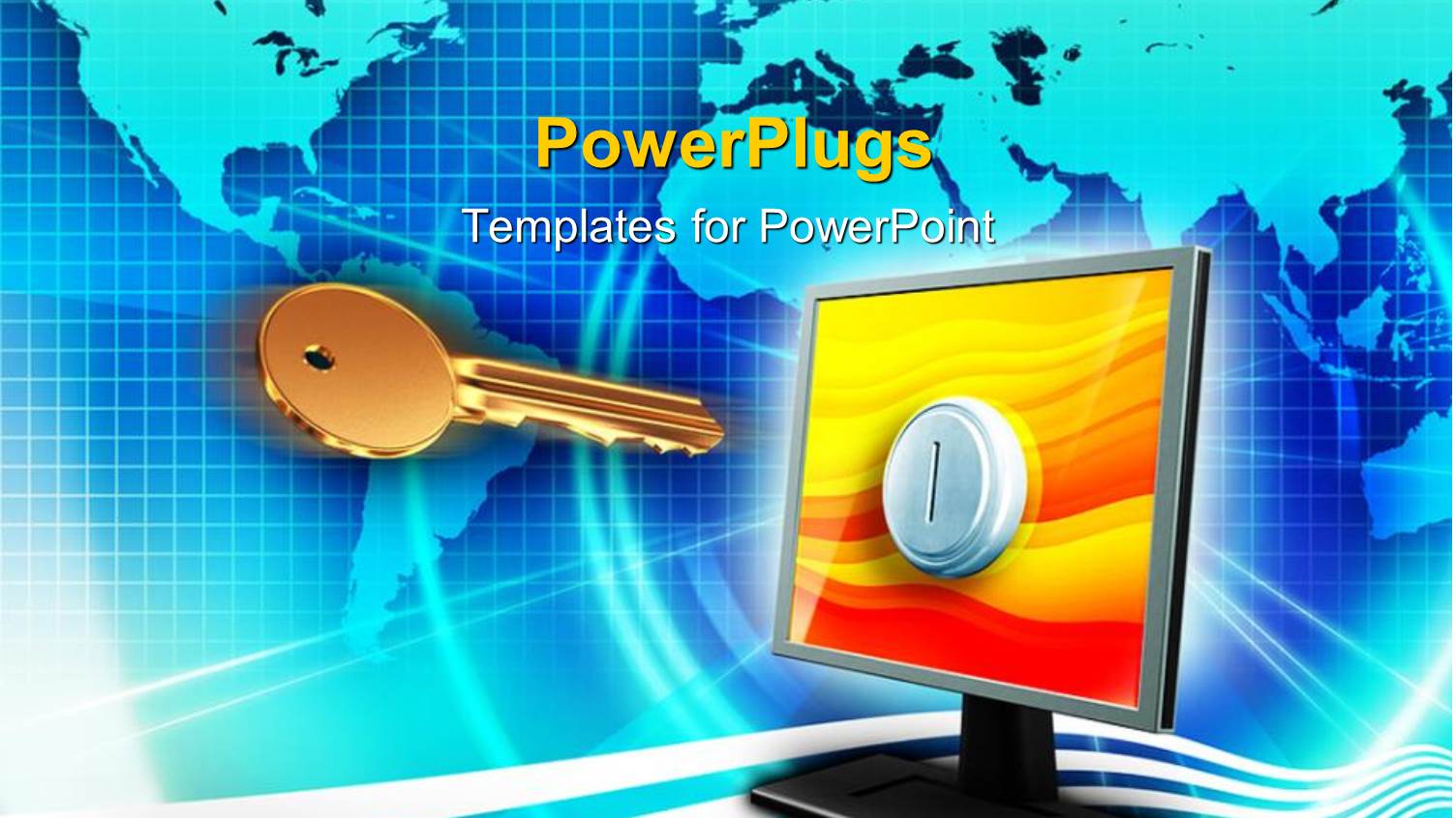 a Screen with a Key Hole and Map of the Earth in the Background