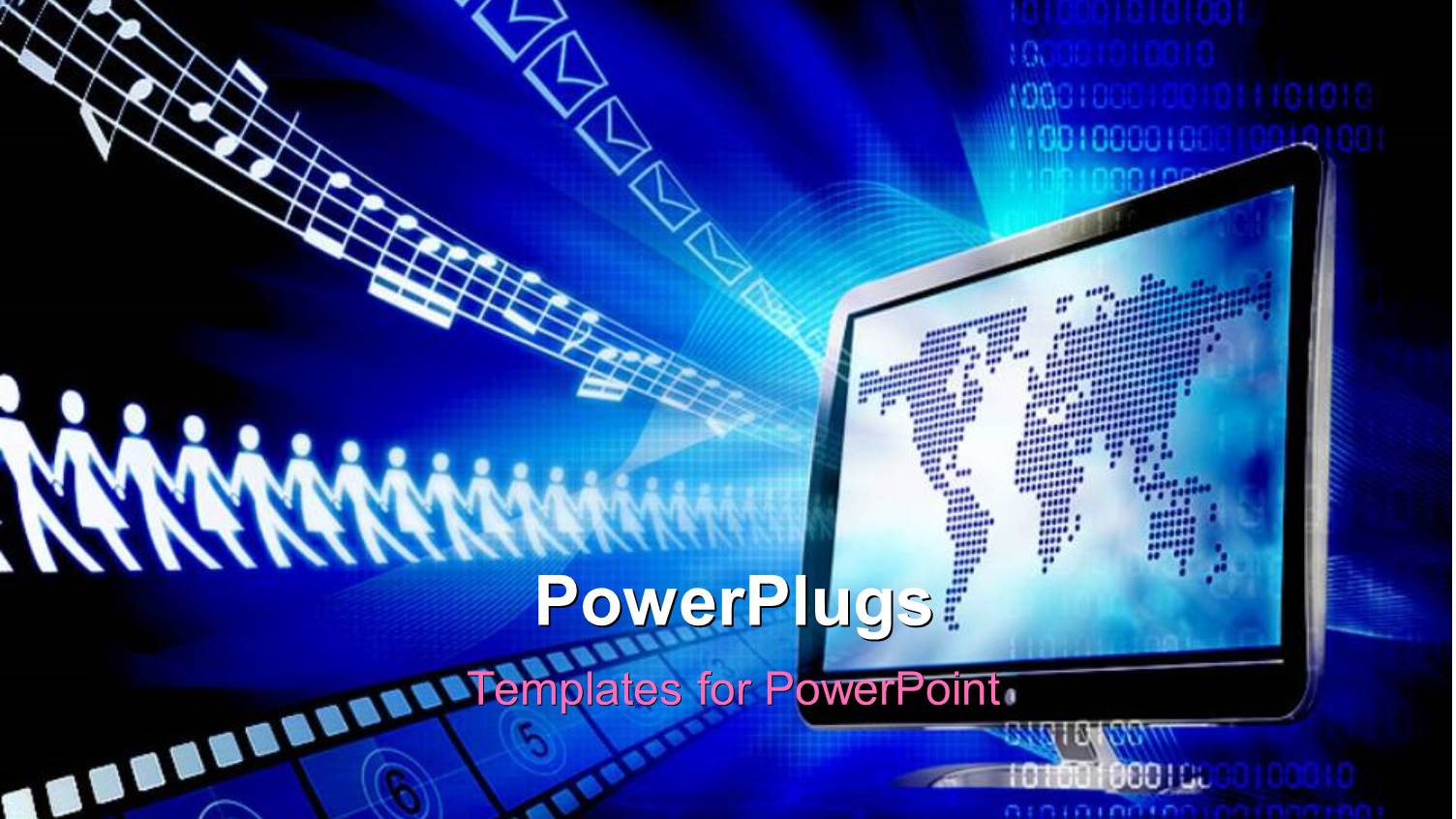 a Screen with the Map of the World and Bluish Background