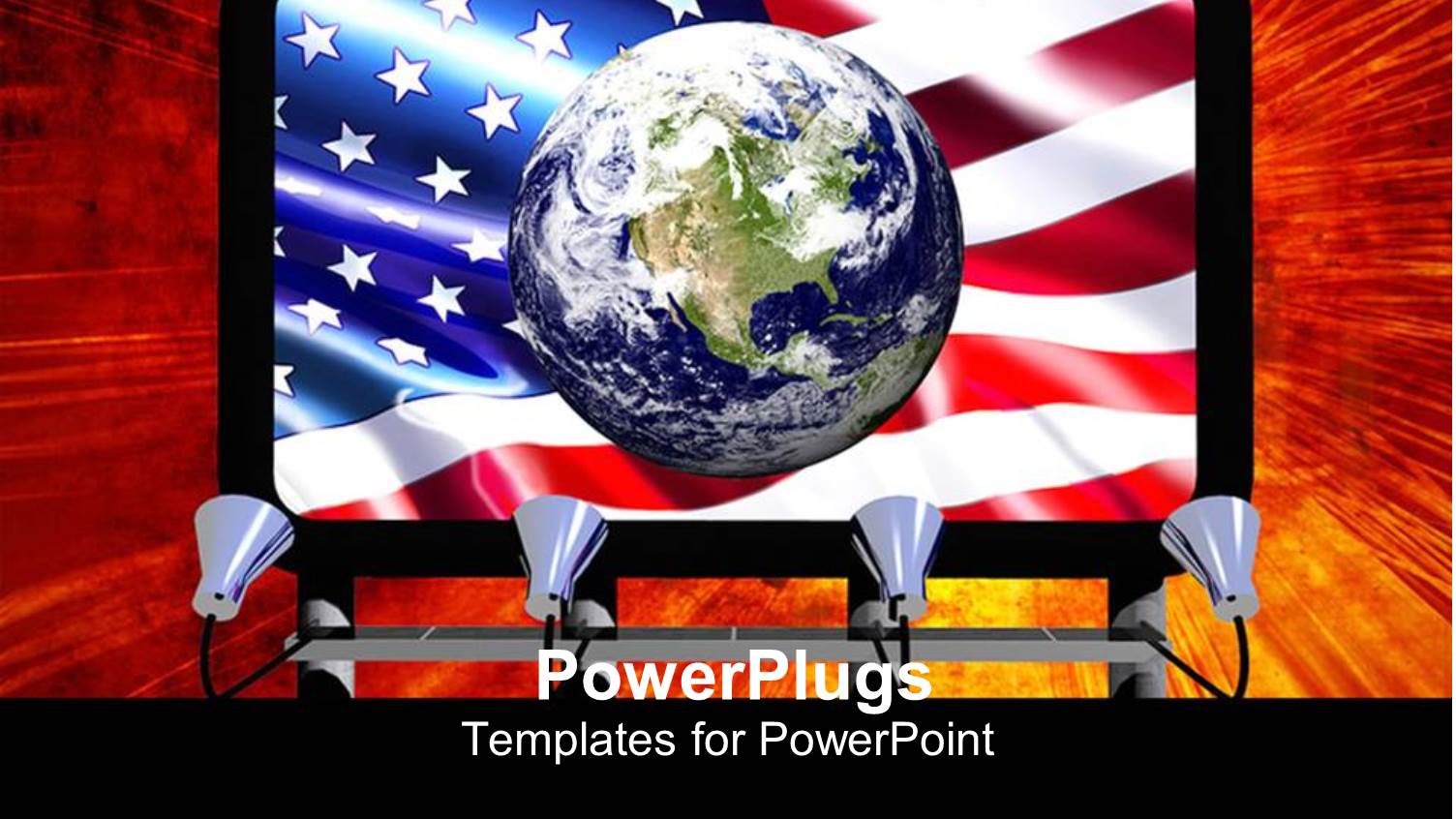 Screen Showing an Earth Globe with an American Flag