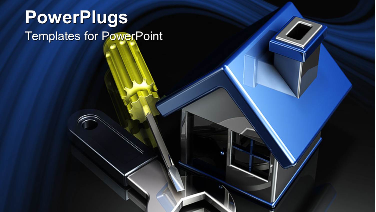 a Screw Driver and a Wrench with a House