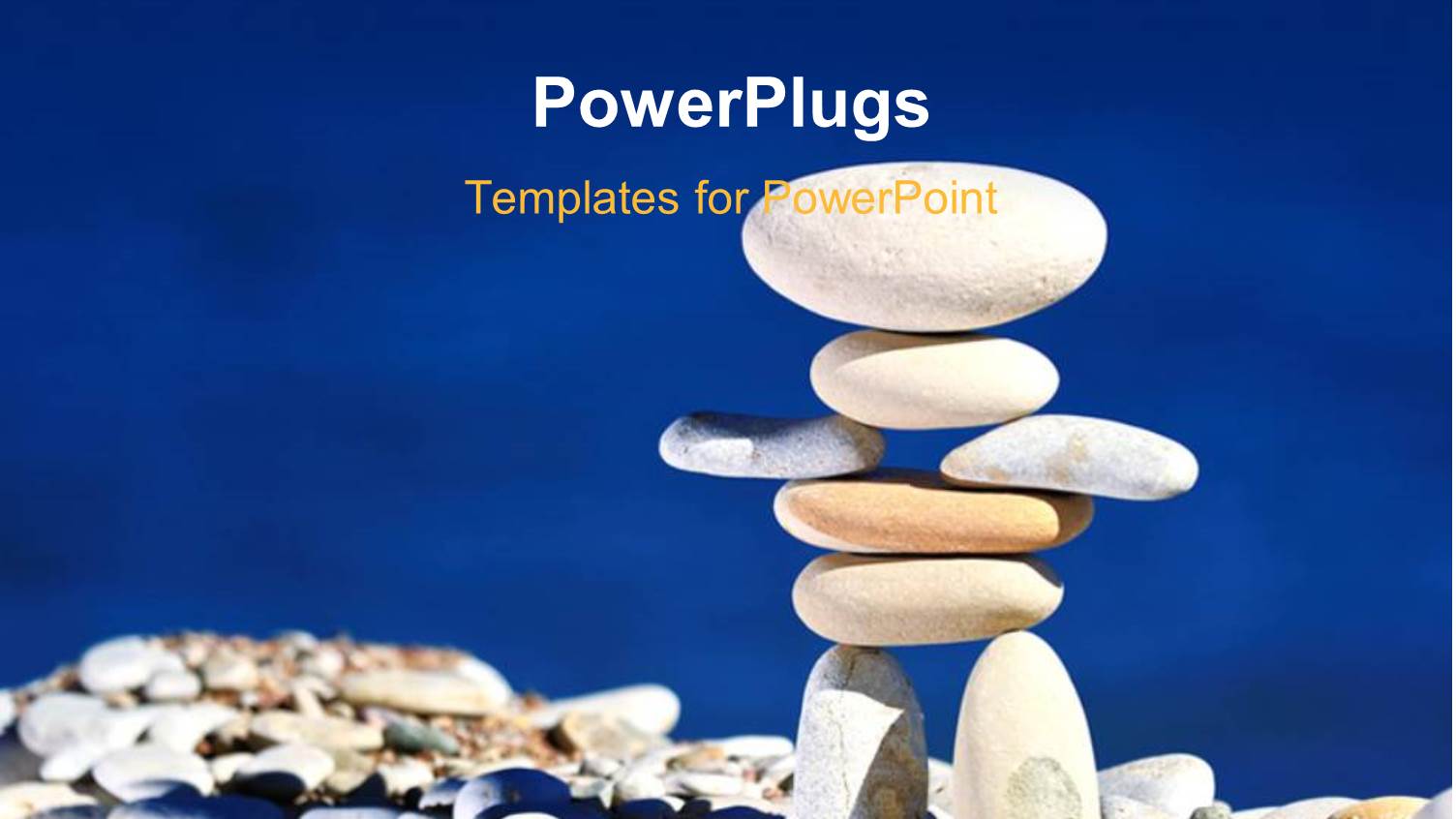 Sculpture of White Gravel on the Sea Coast with Blue Color