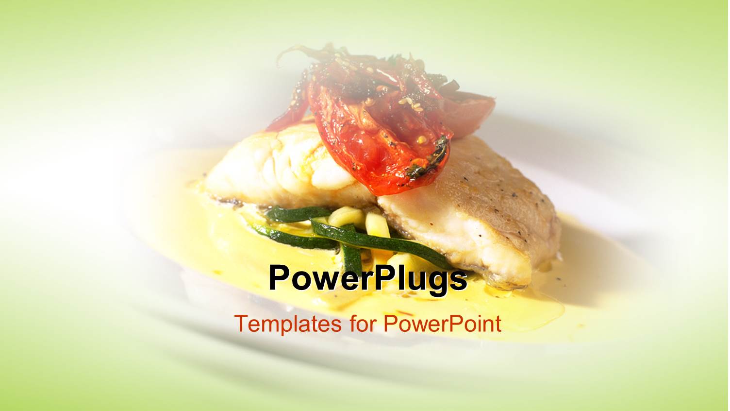 Seafood Main Course Dinner in Restaurant with Green Color