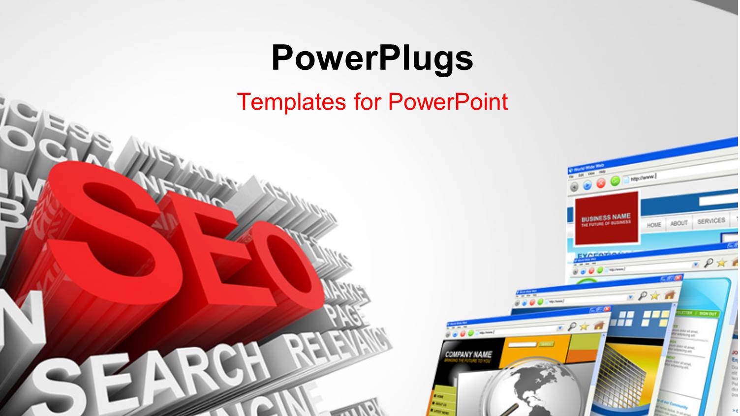 Search Engine Optimization with 3D SEO Symbol and Computer Screens