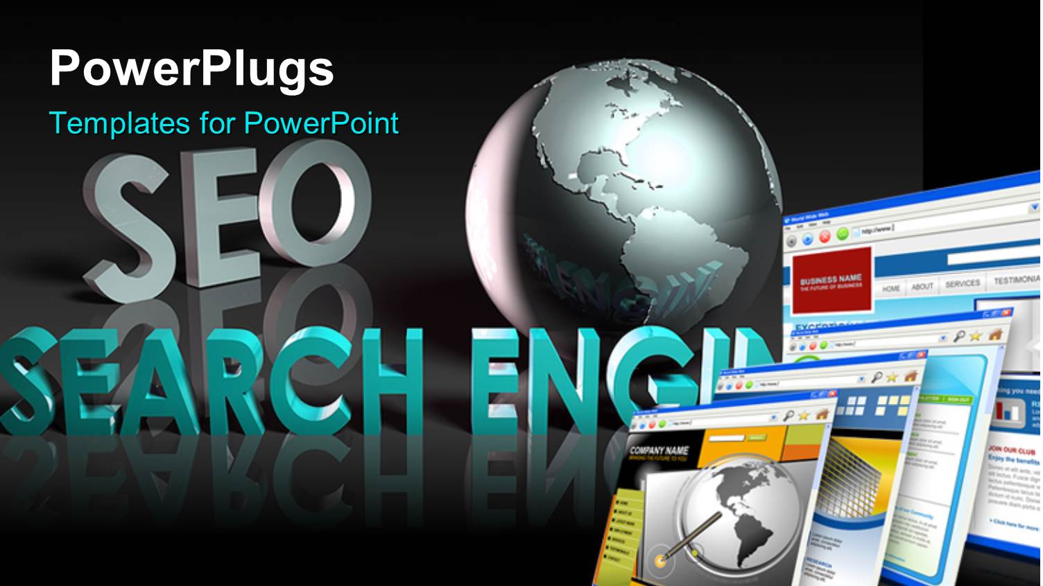 Search Engine Optimization Depiction with Monitor Screens and Globe  