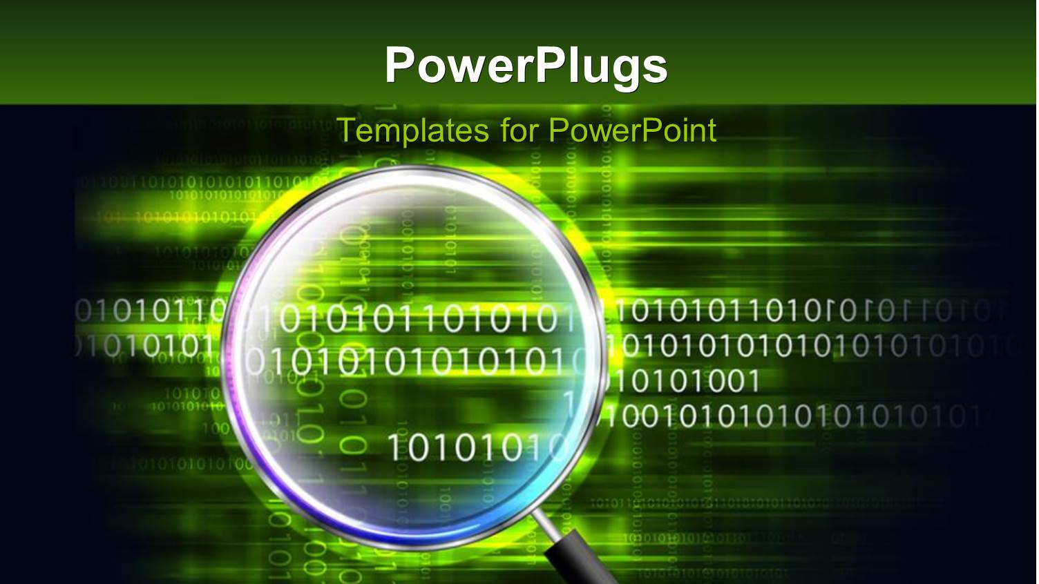 Search Glass Looking Through Digital Background with Binary Digits