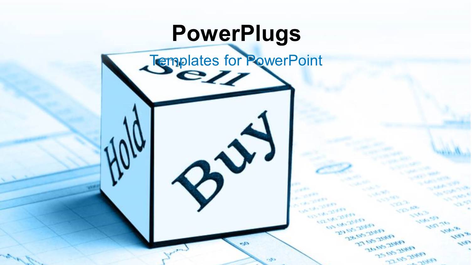 Sell, Buy and Hold Cube on Stock Market Chart and Report