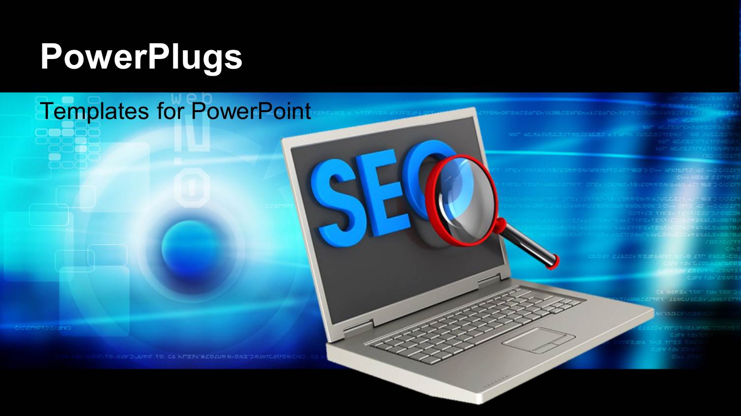Search Engine Optimization Depiction with Magnifying Glass on Laptop