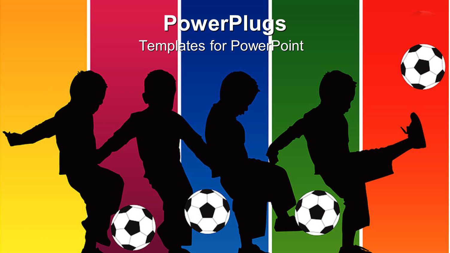 Series of Silhouettes Showing a Boy Kicking a Soccer Ball