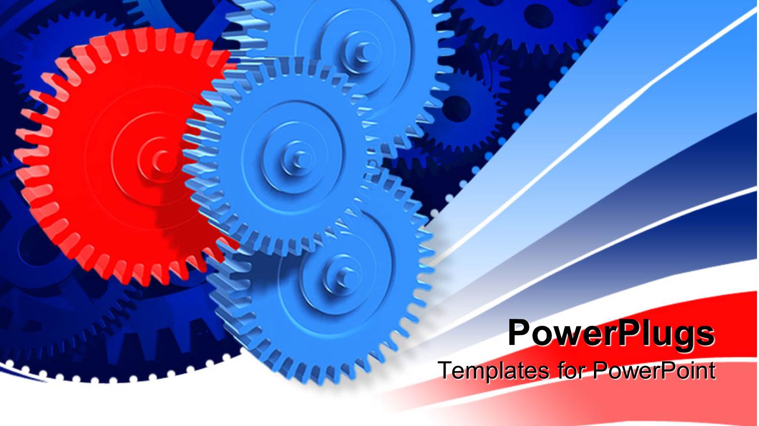 Several Blue Gears with One Distinct Red Gear