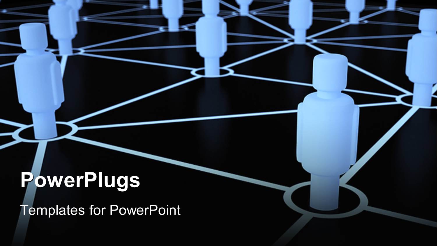 Several Glowing Blue Figures Connected by Lines