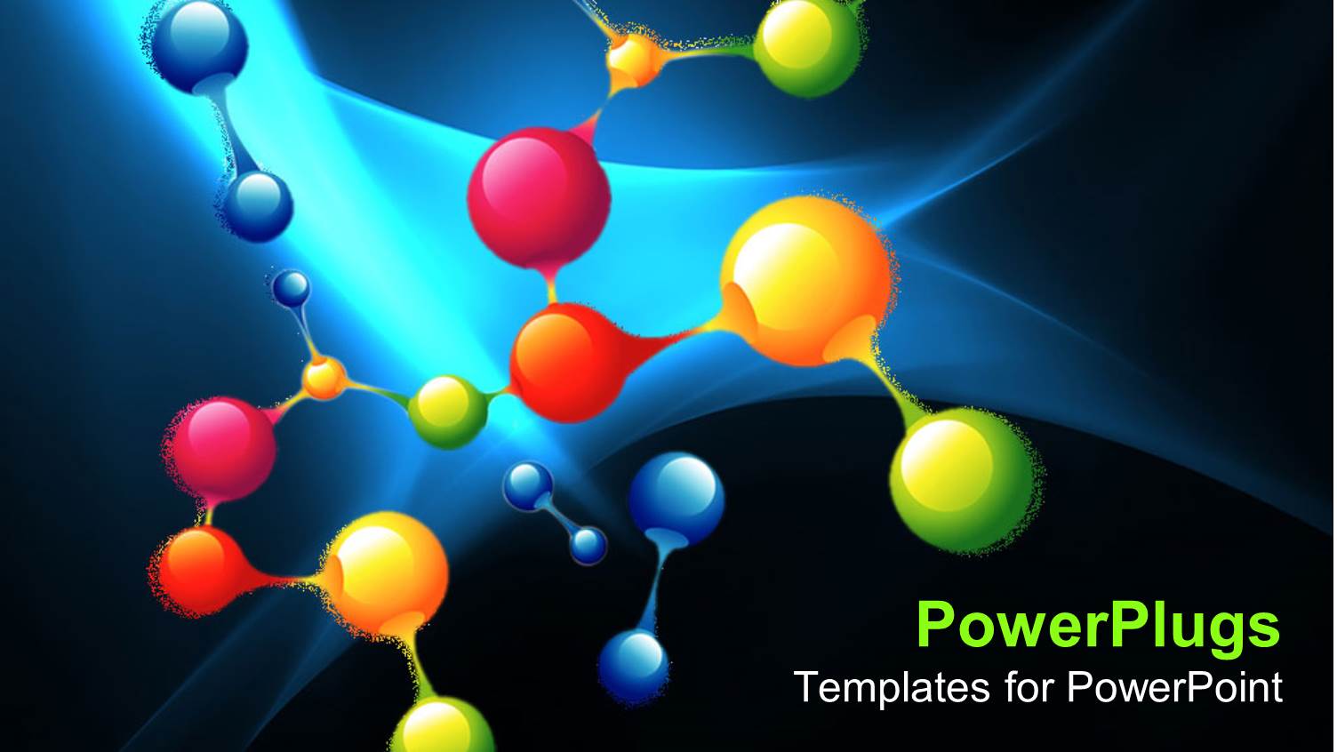Several Molecules and Atoms in Different Green Red Blue Colors