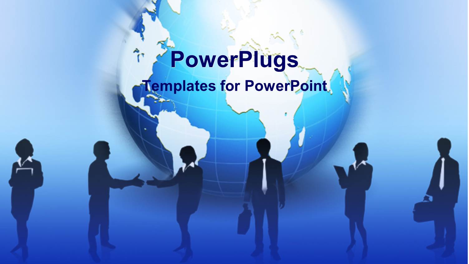 Shadows of Business Men and Women in Front of Blue and White Globe