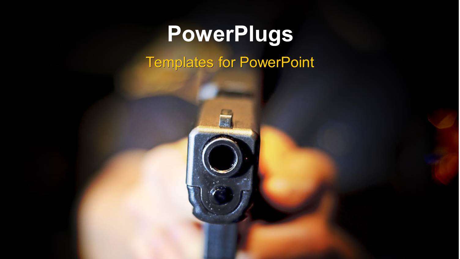 Sharp Focus on Gun Held by Police Officer