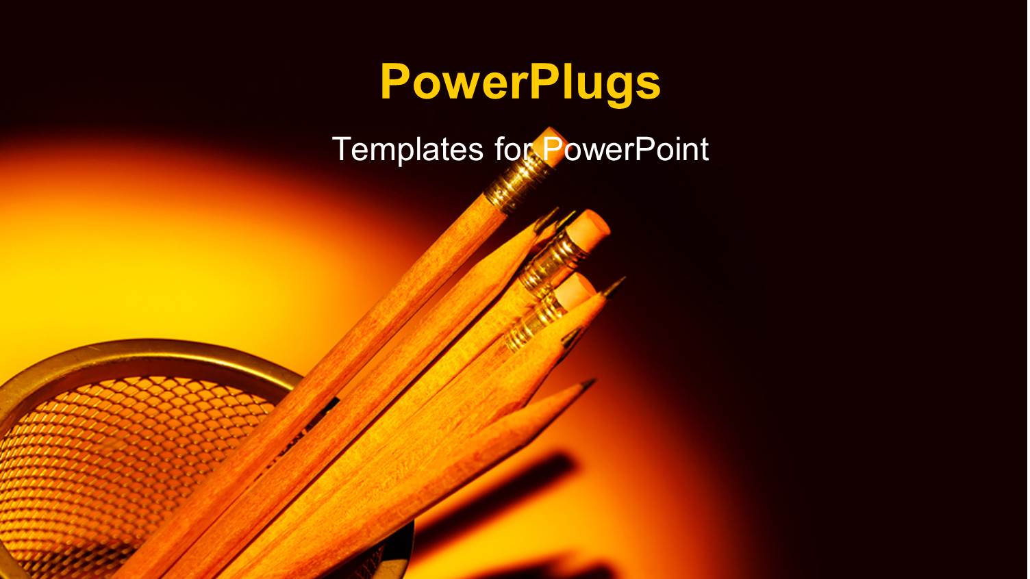 Sharpened Yellow Pencils in Pencil Basket with Light Glow