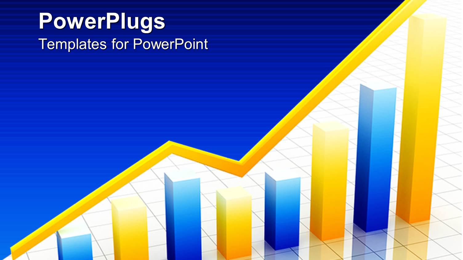 Shinning Gold Arrow Sign Over a Blue and Gold Bar Chart