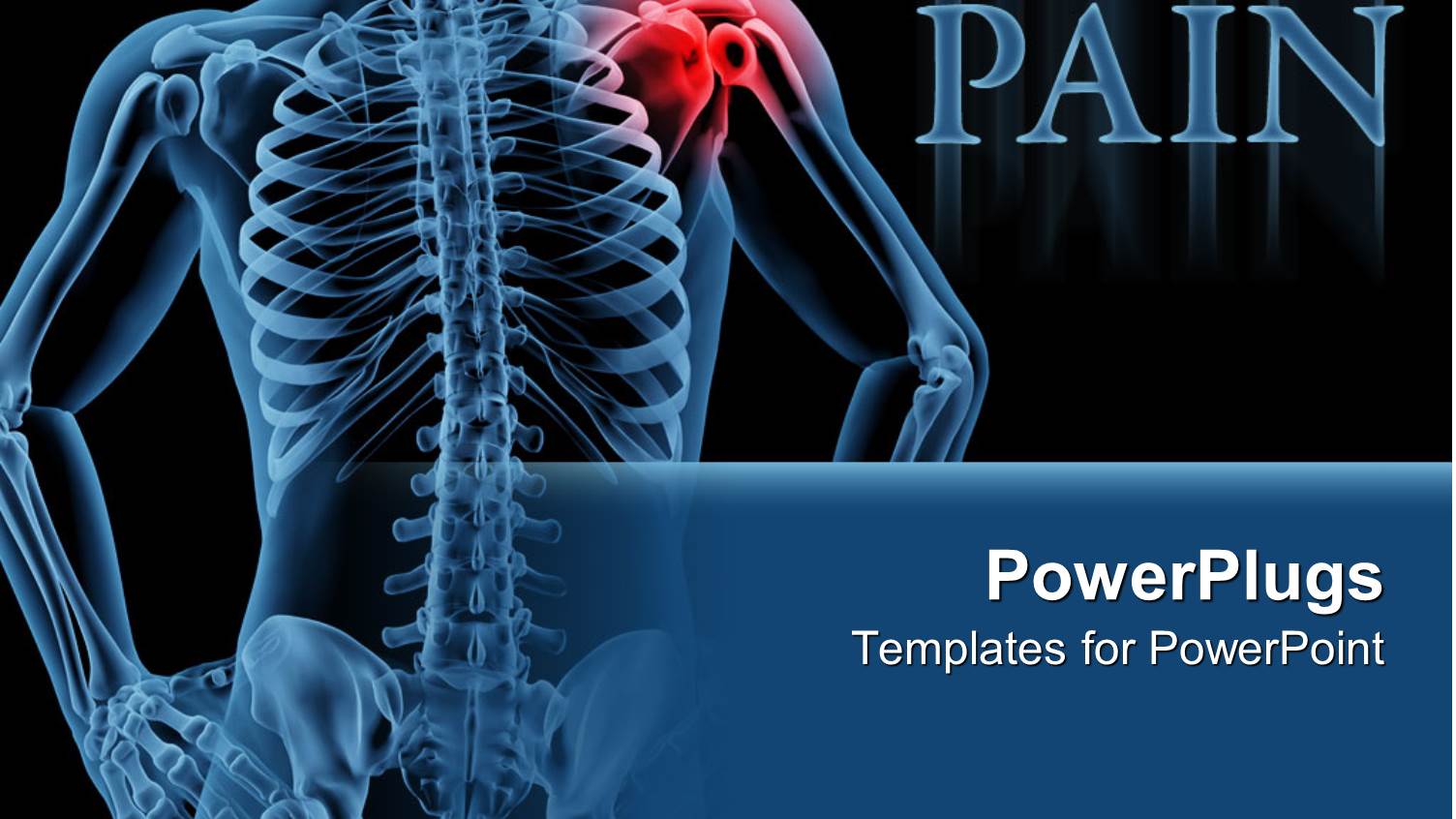Shoulder Pain on Skeleton Black Background
