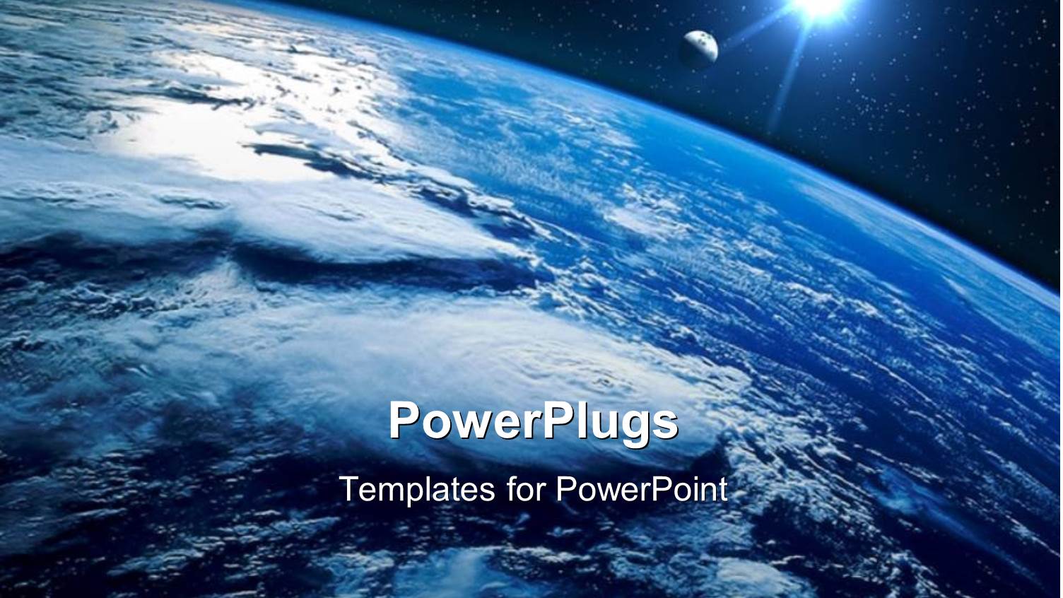 Sight of Earth from the Space and Planet Shining with Stars