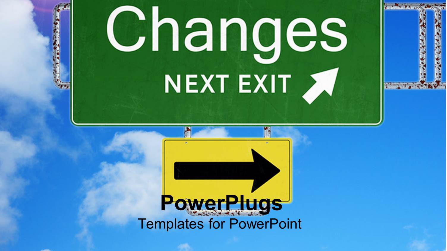 a Sign of Change with Bluish Background