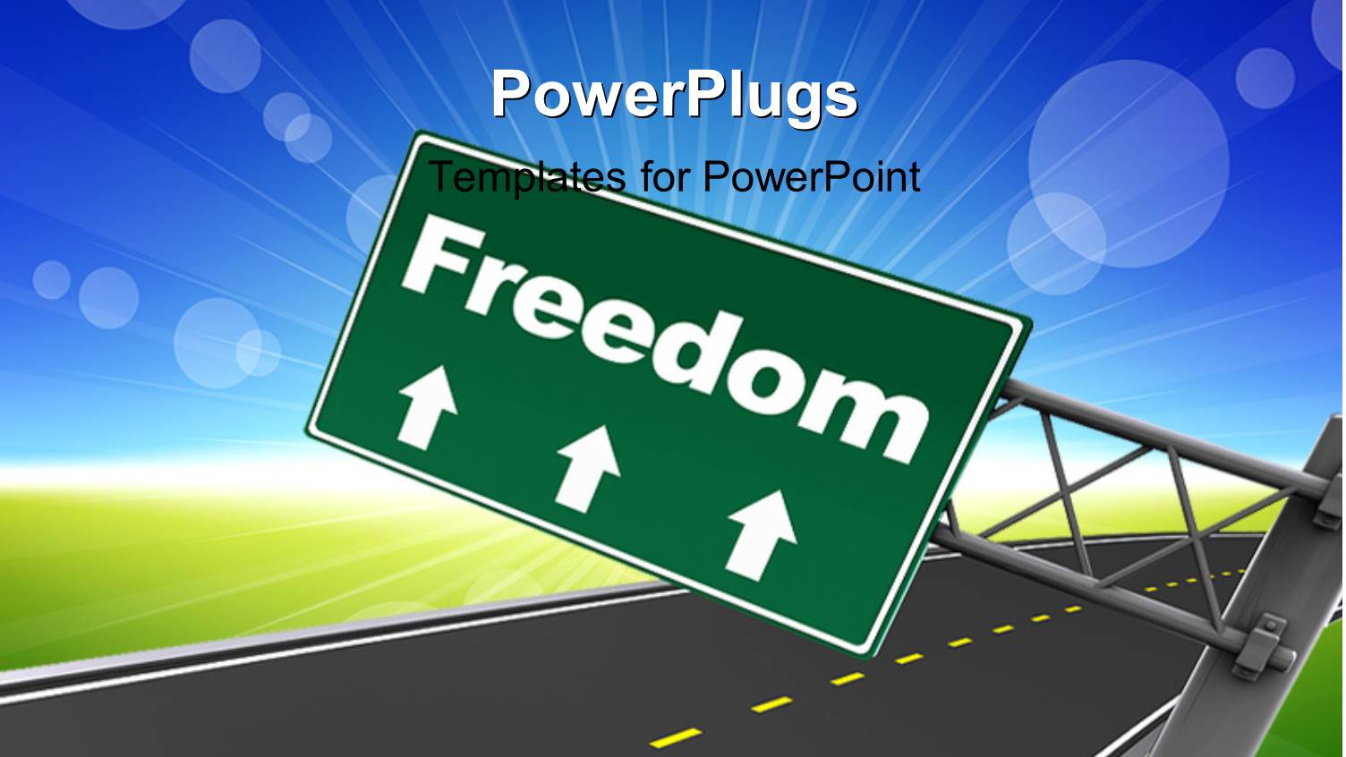 the Sign of Freedom with Sky in the Background and Place for Text