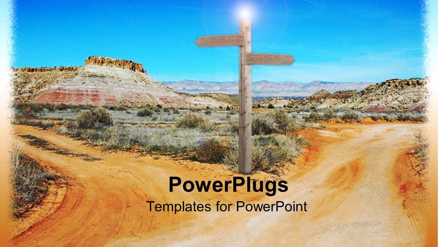 a Sign Post Pointing to Two Opposite Directions in the Middle of Two Roads