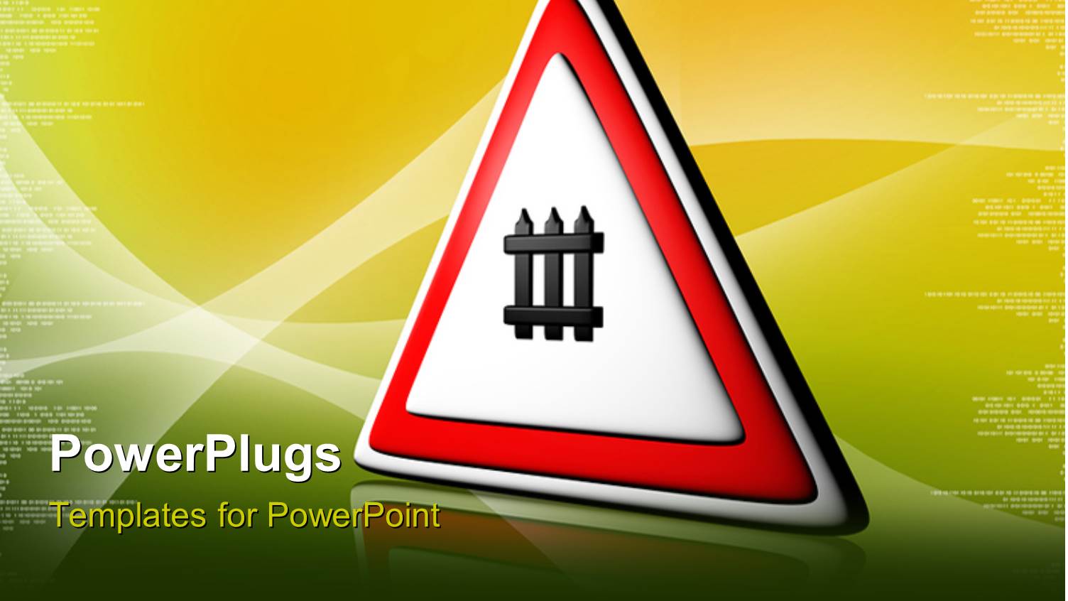 a Sign of Railway Crossing with Yellowish Background