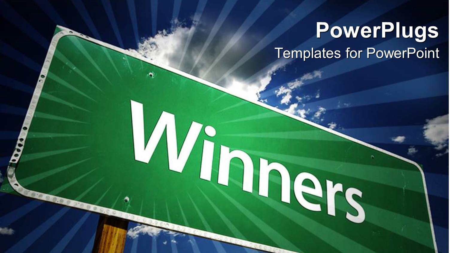 a Sign of Winners with Clouds in the Background