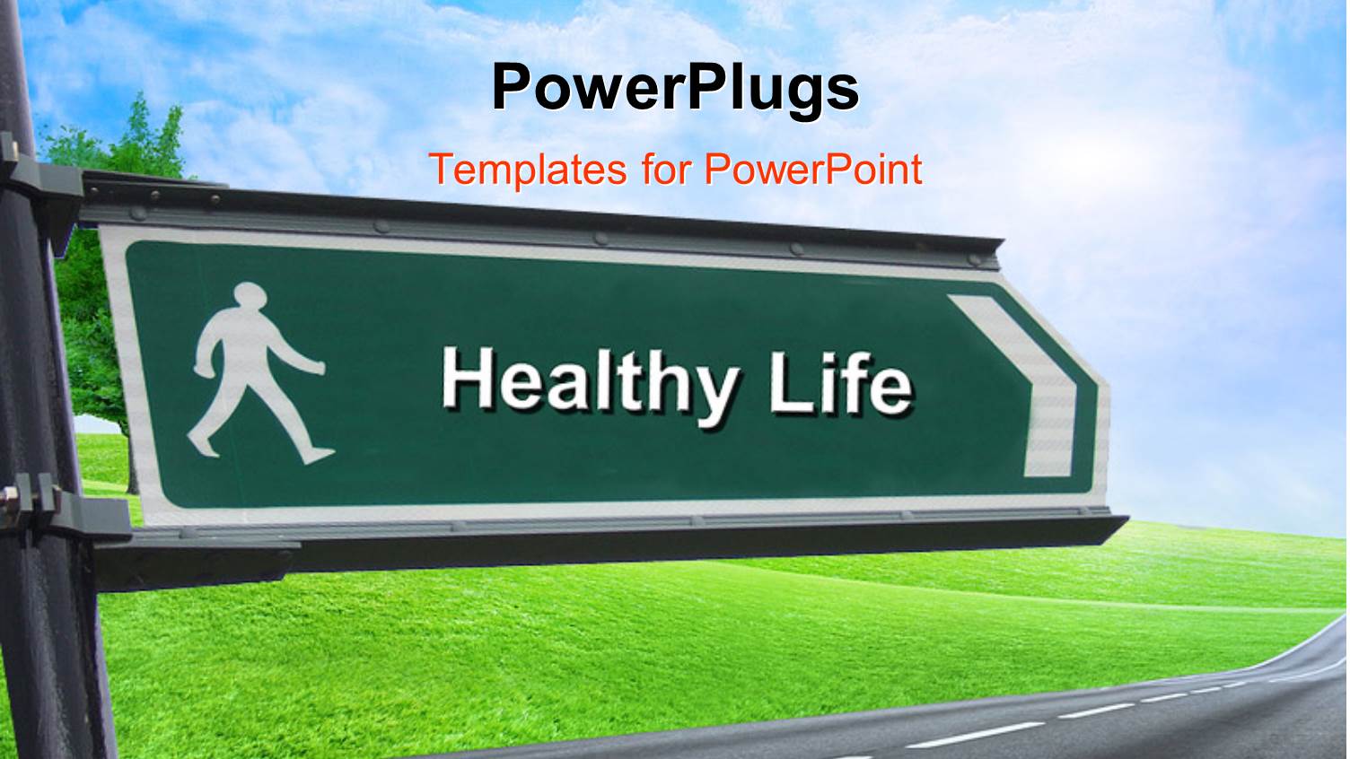 Signpost with Keyword Healthy Life and Nature in Background