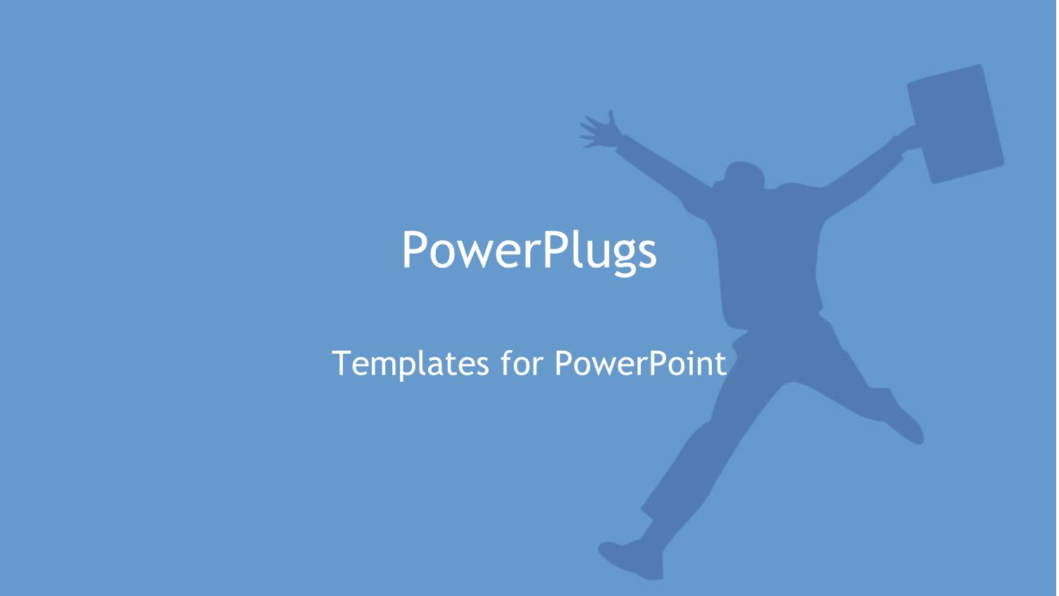 Silhouette of Business with Briefcase Jumping Down on Sky Blue Background 