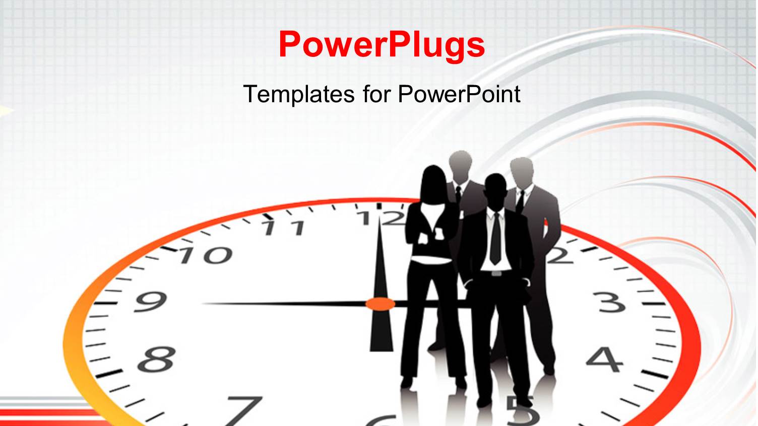 a Silhouette of Business Men and Women Standing on a Clock