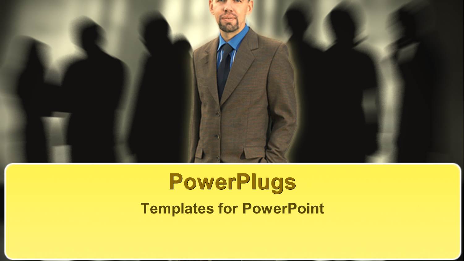 Silhouette of Business People in Background with Team Leader