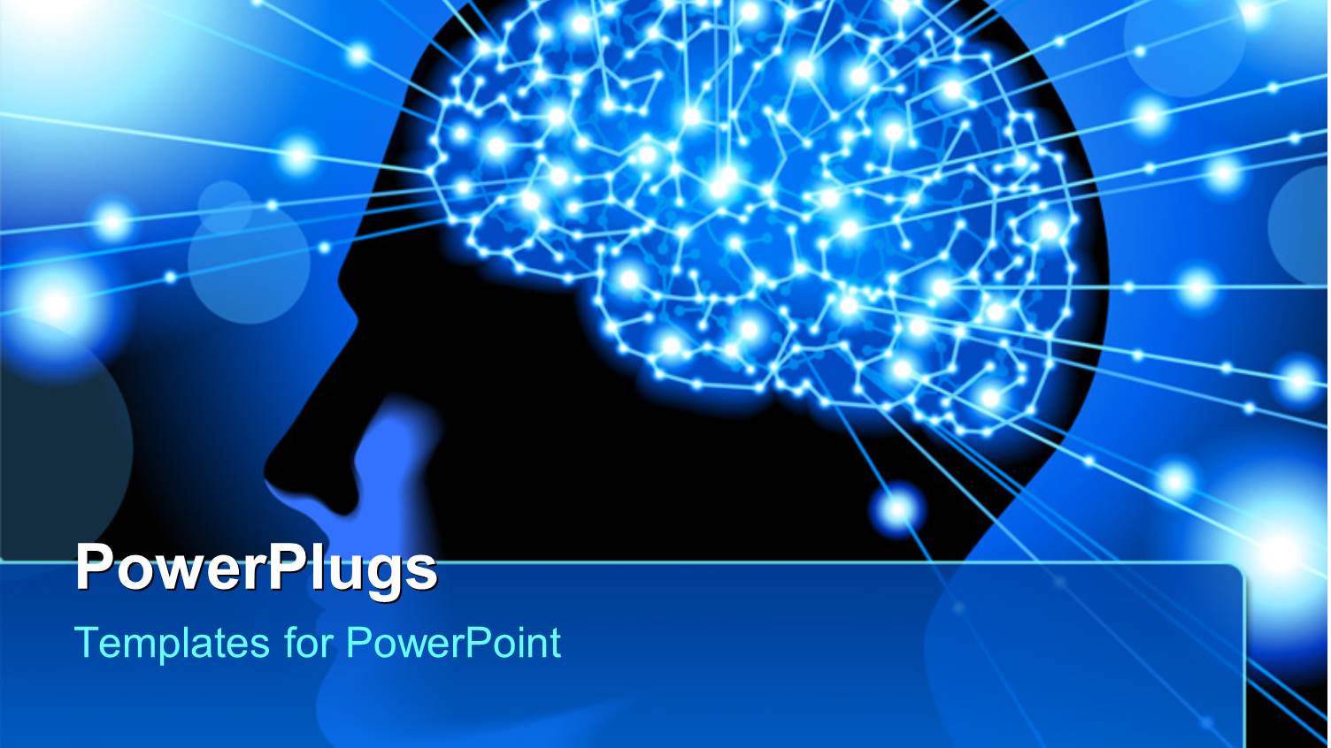 Silhouette of the Head, Brain, and Pulses Depicting Process of Human Thinking