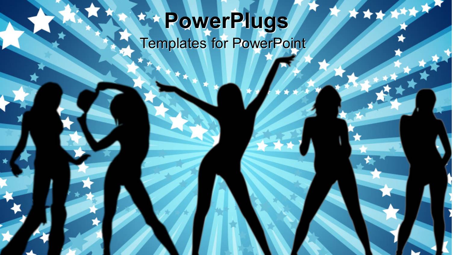 Silhouette of Ladies Over Blue Background Littered with White Stars