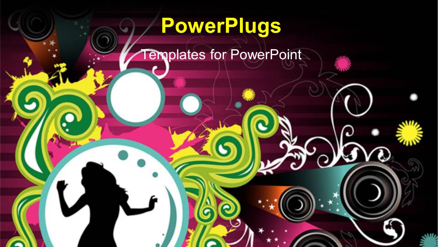 a Silhouette of a Lady Dancing on an Abstract Designed Background