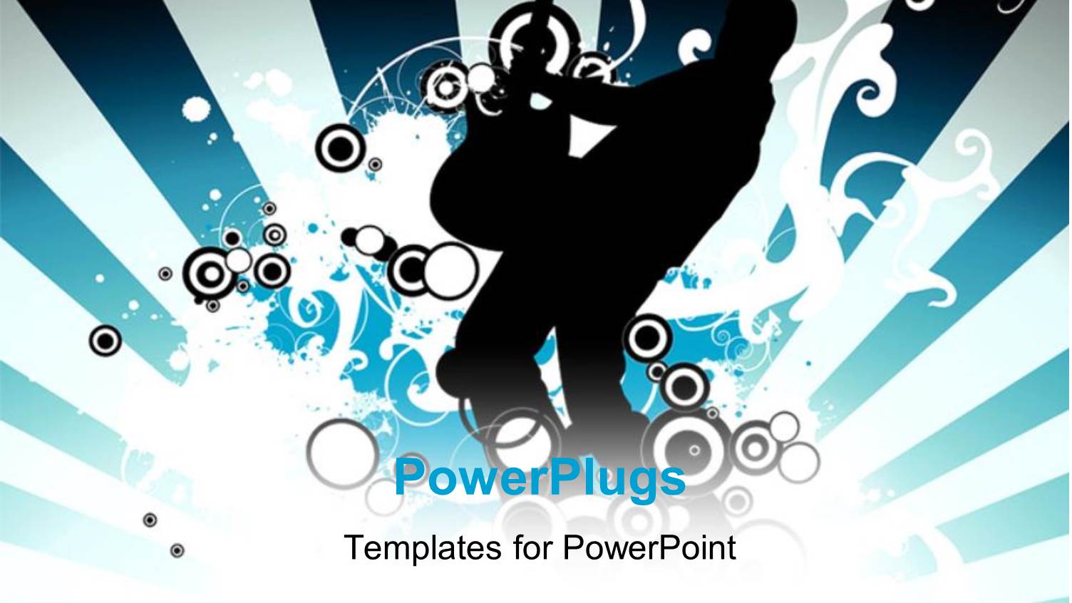 a Silhouette of a Man Playing a Guitar Over a Music Theme