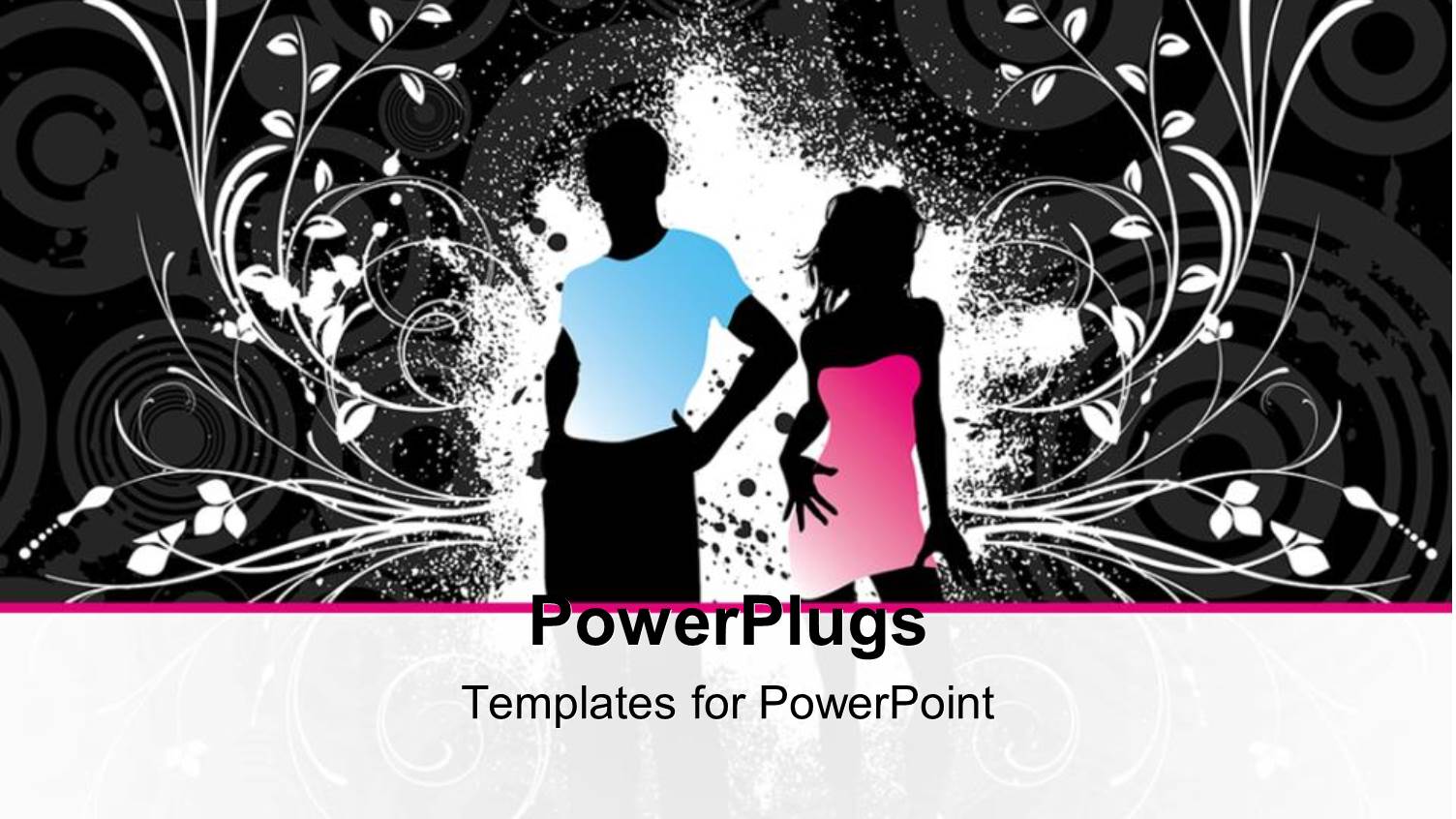 Silhouette of Man and Woman in Blue and Pink Cloths