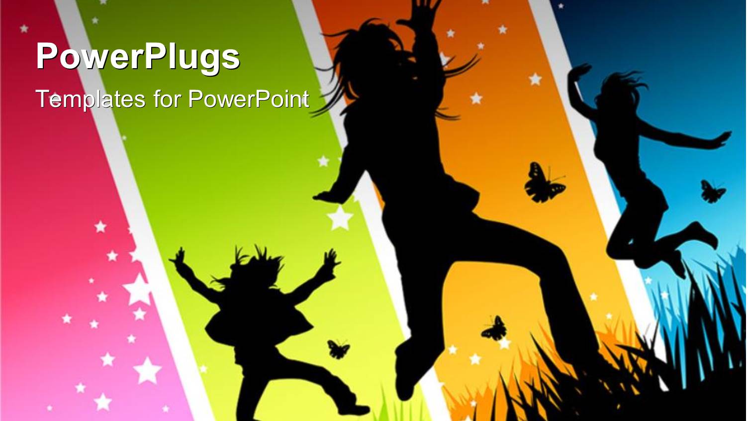 Silhouette of People Dancing on Funky Colorful Background