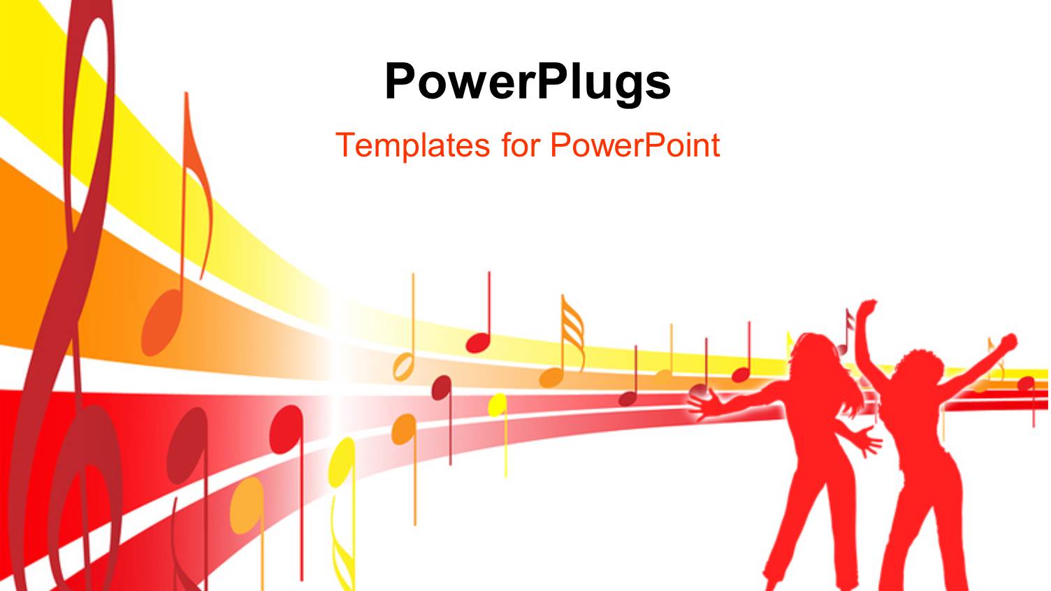 Silhouette of People Dancing with Musical Notes and Symbols 