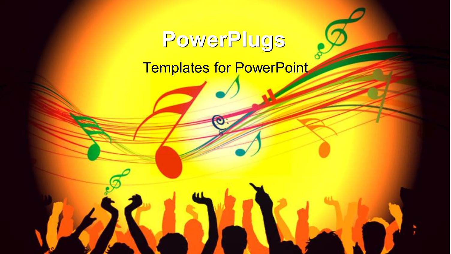 Silhouette of People Dancing , with Musical Signs