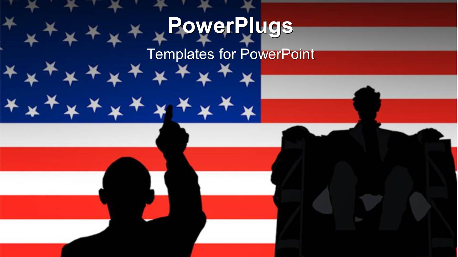 Silhouette of United States President Delivering Speech Over American Flag