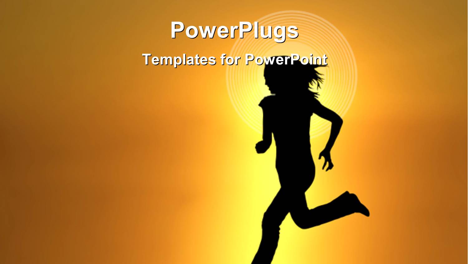 Silhouette of Woman Running on Grass at Sunset, Exercise, Fitness